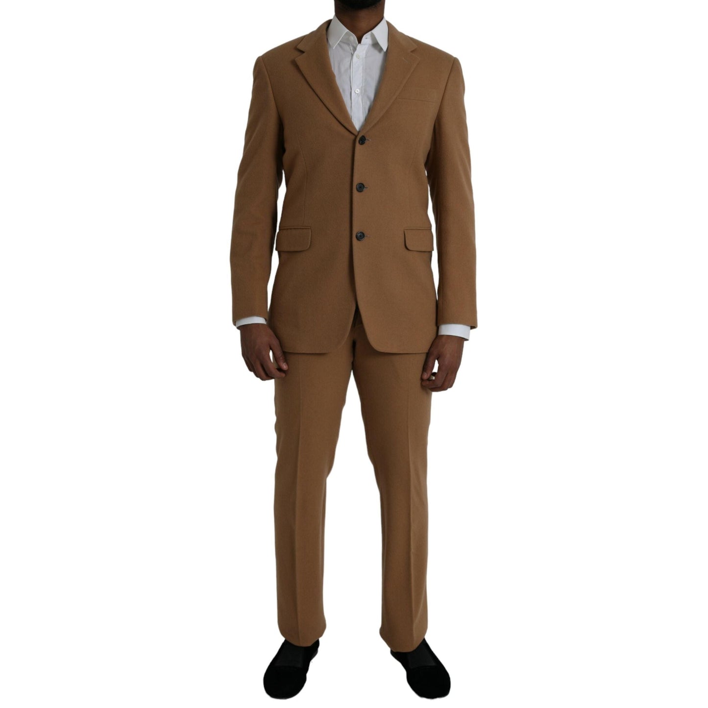 Prada Brown Cashmere 2 Piece Single Breasted Suit