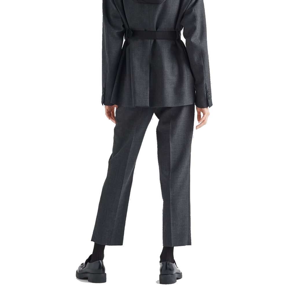 Prada Gray Virgin Wool Dress Pants