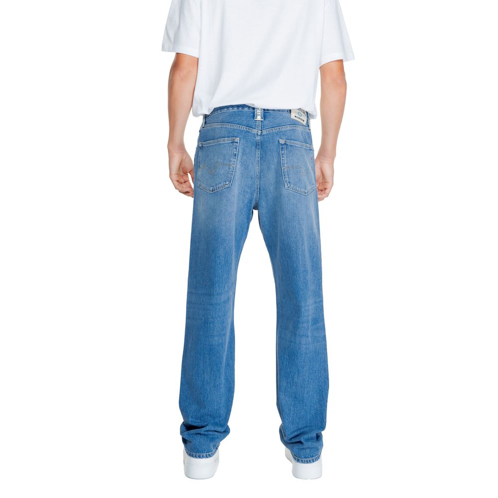 Replay Blue Cotton Relaxed Fit Jean