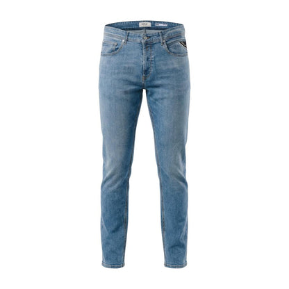 Replay Blue Cotton Relaxed Fit Jeans