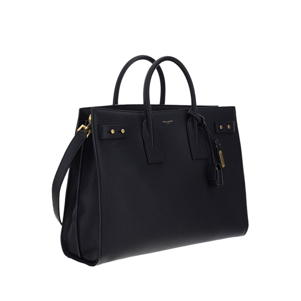 Saint Laurent Black Calf Leather Bos Taurus Handbag