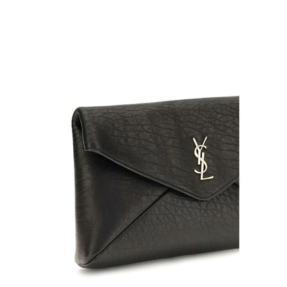 Saint Laurent Black Lamb Ovis Aries Clutch Bag