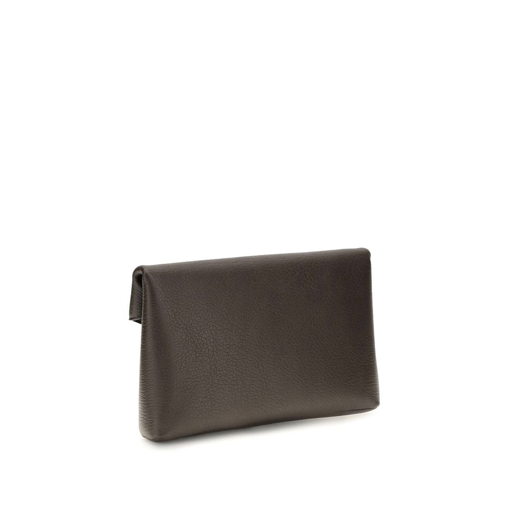 Saint Laurent Brown Lamb Ovis Aries Aries Clutch Bag
