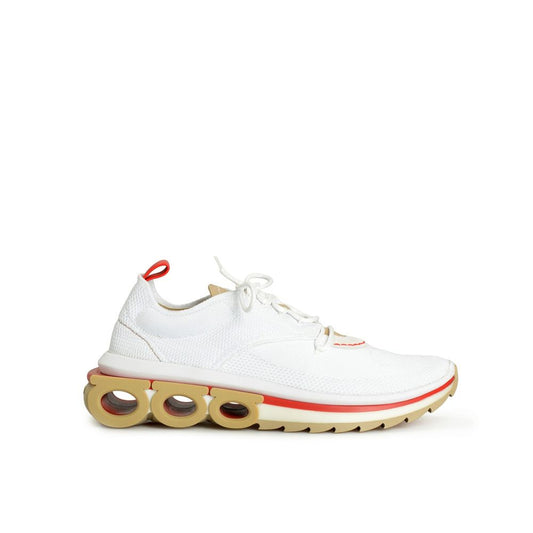 Salvatore Ferragamo White Fabric Athletic Sneakers
