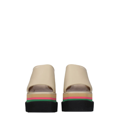 Stella McCartney Beige Leather Slippers Sandals