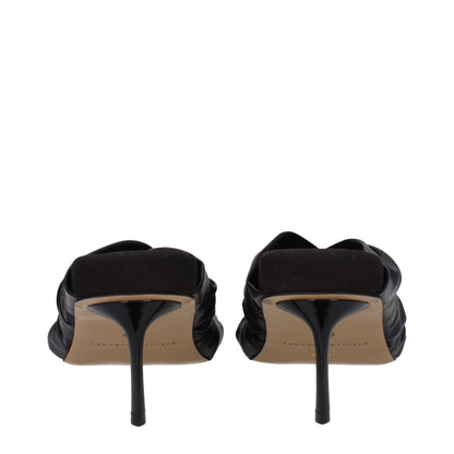 Stella McCartney Black Leather Stiletto Heels Sandals