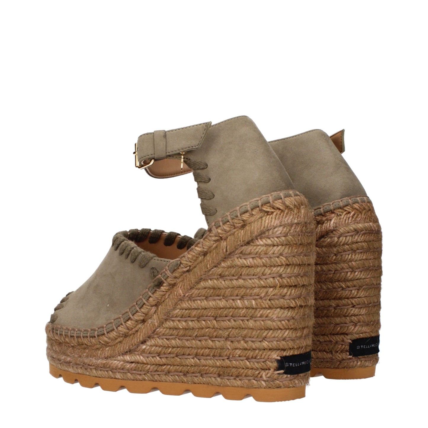 Stella McCartney Green Leather Wedges Sandals