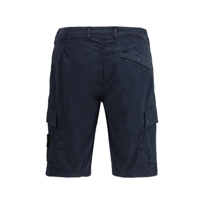 Stone Island Blue Cotton Bermuda Shorts