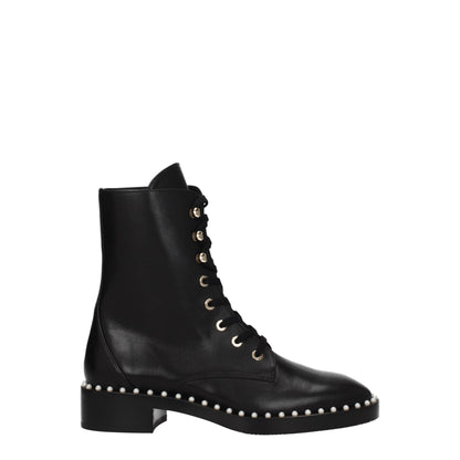 Stuart Weitzman Black Leather Ankle Boots
