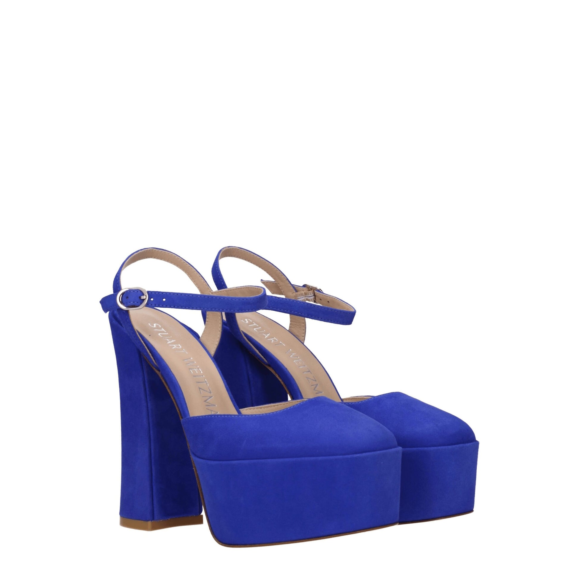 Stuart Weitzman Blue Leather Platforms