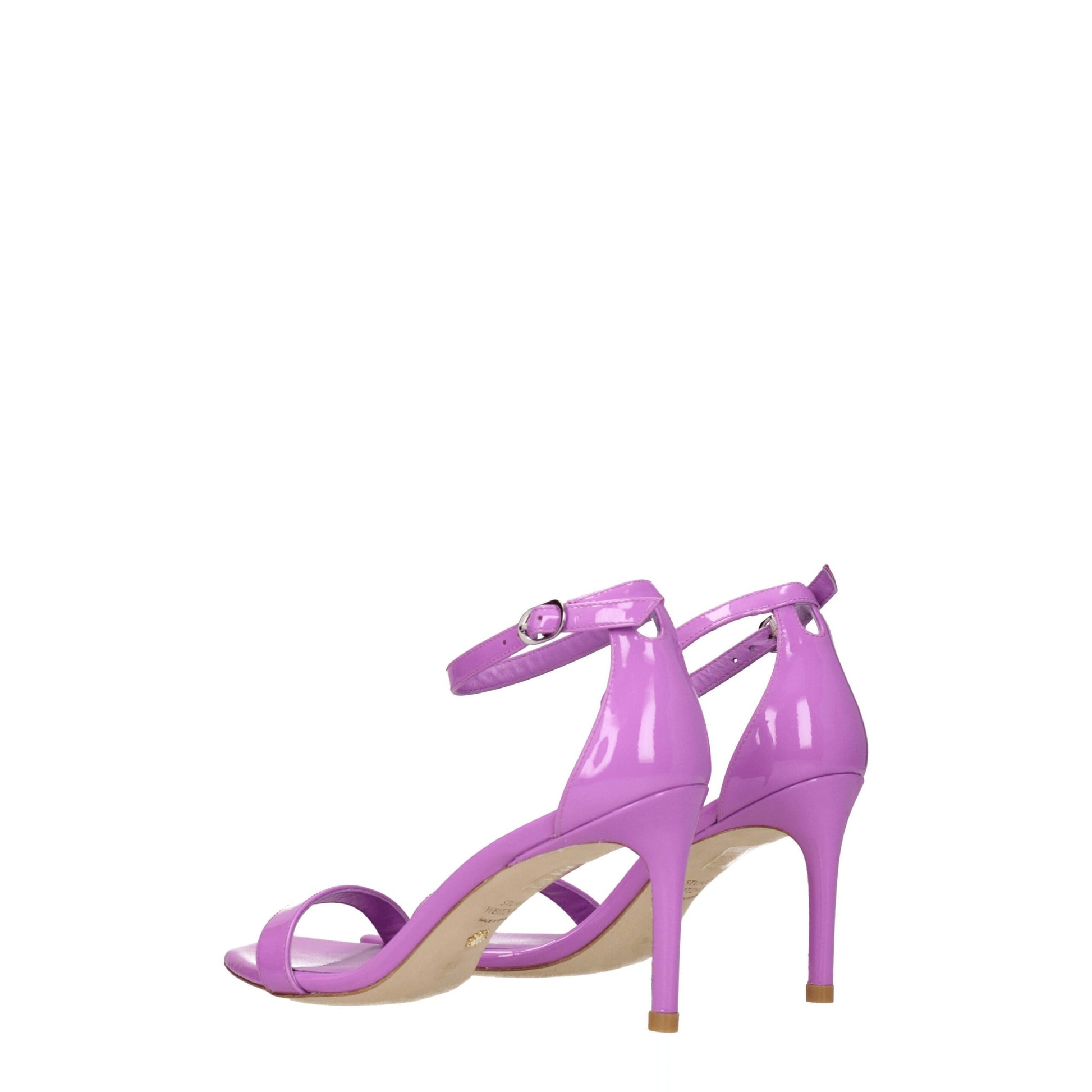 Stuart Weitzman Purple Leather Stiletto Heels Sandals