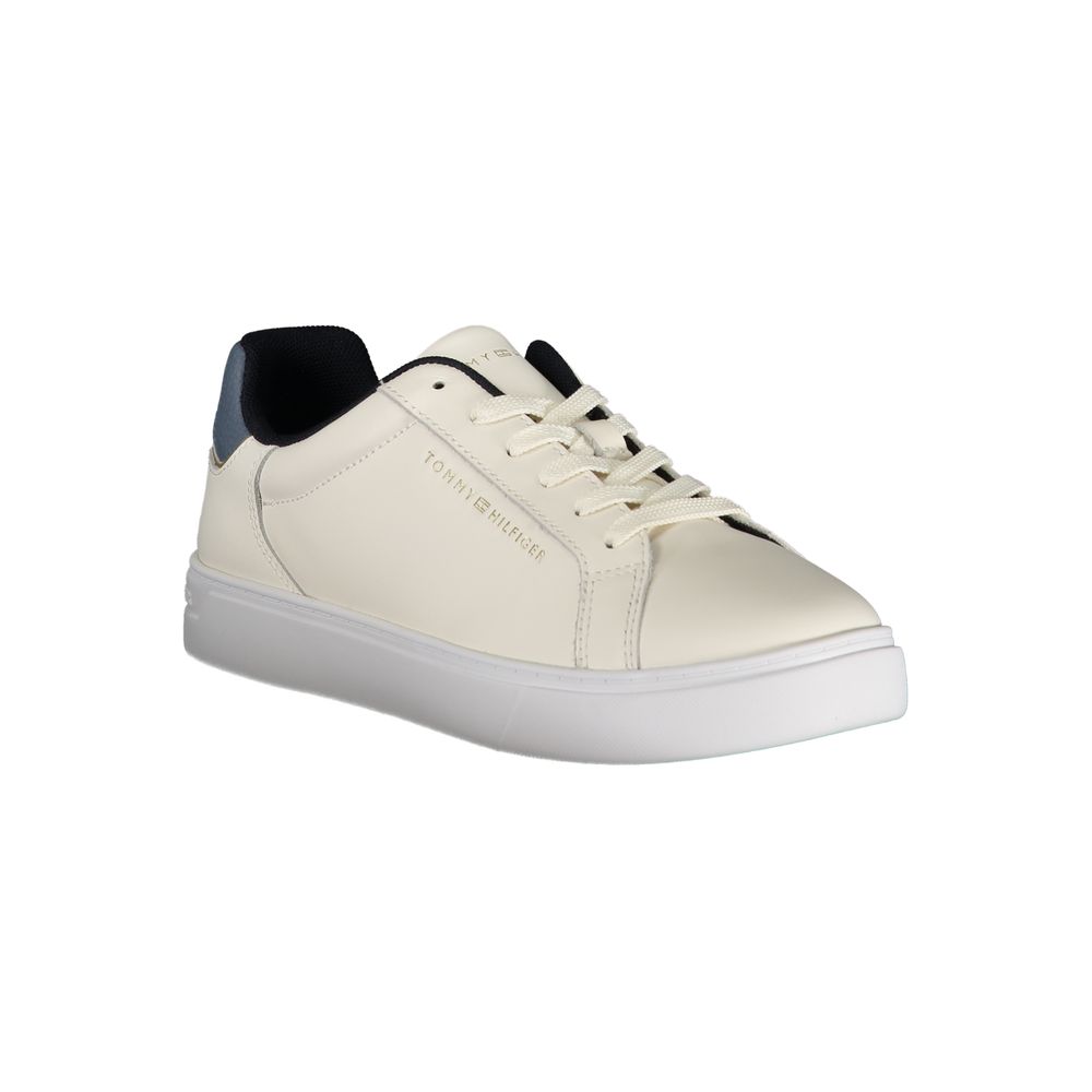 Tommy Hilfiger Beige Leather Women Sneakers