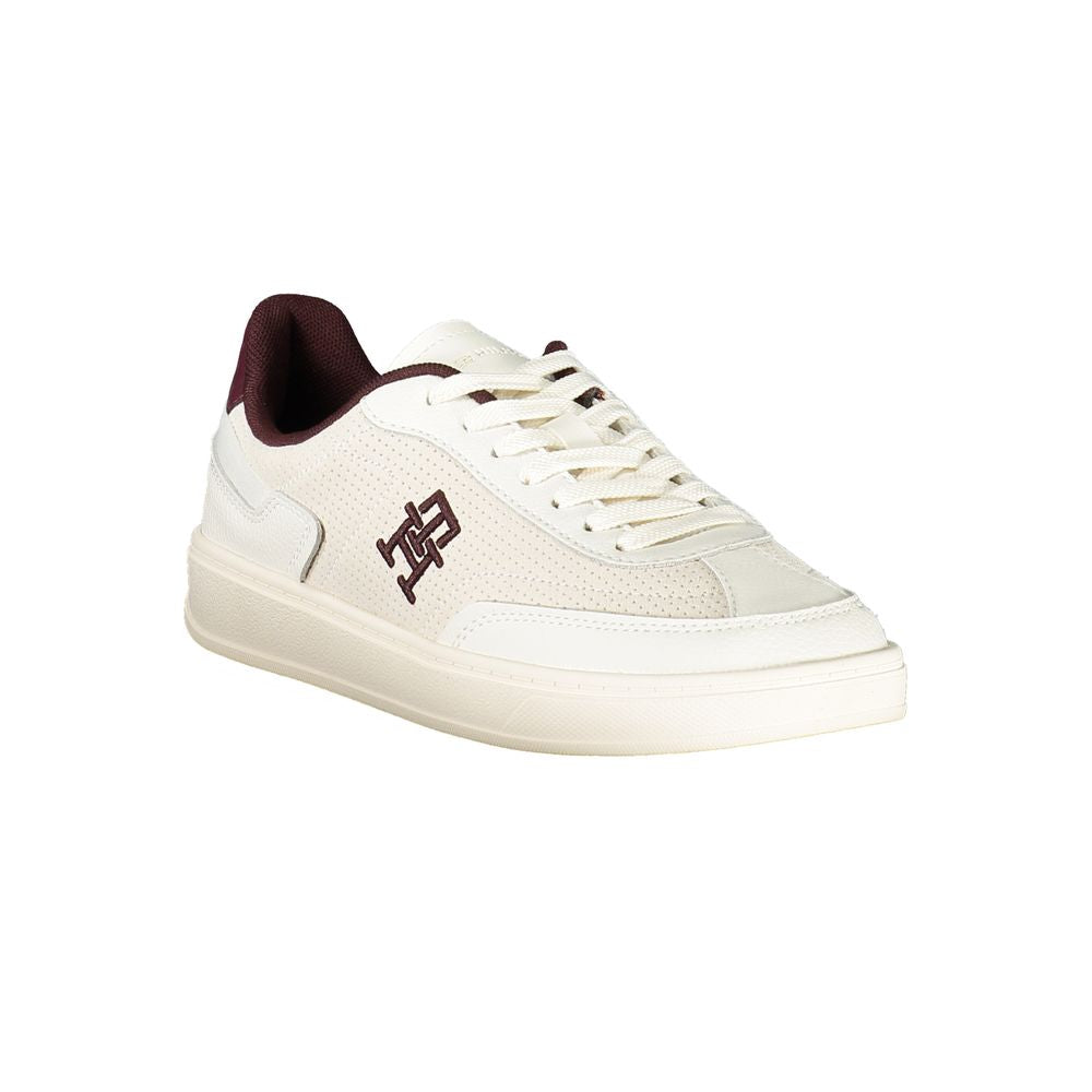 Tommy Hilfiger Beige Leather Women Sneakers
