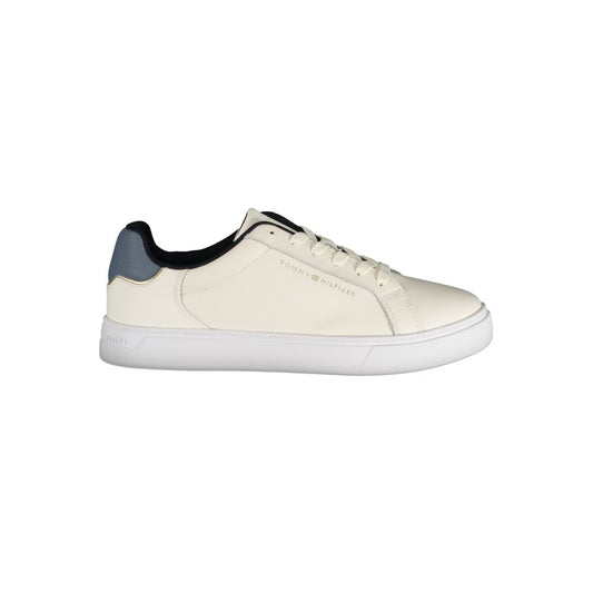 Tommy Hilfiger Beige Leather Women Sneakers