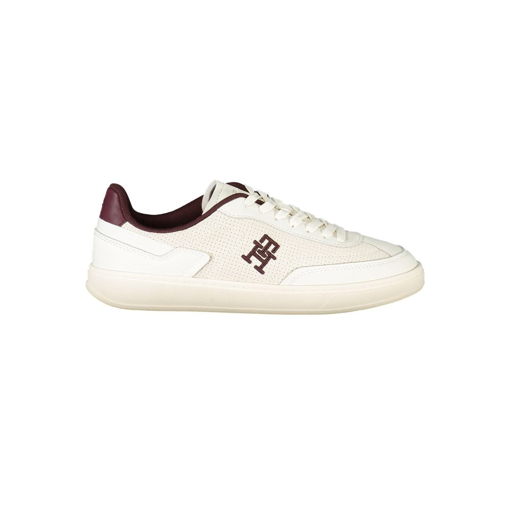 Tommy Hilfiger Beige Leather Women Sneakers