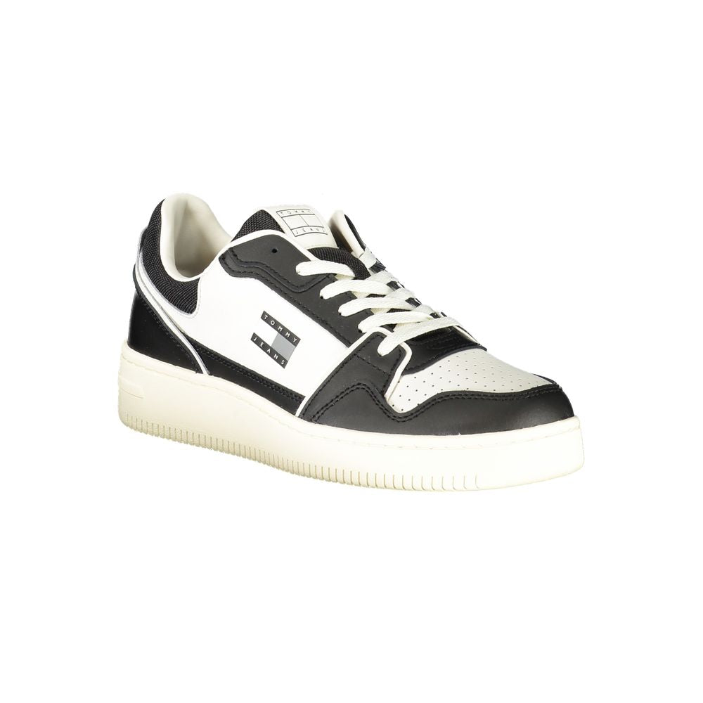 Tommy Hilfiger Black Leather Men Sneakers