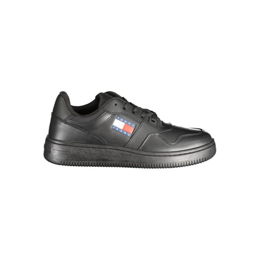 Tommy Hilfiger Black Leather Women Sneaker