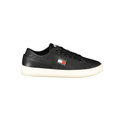 Tommy Hilfiger Black Leather Women's Sneakers