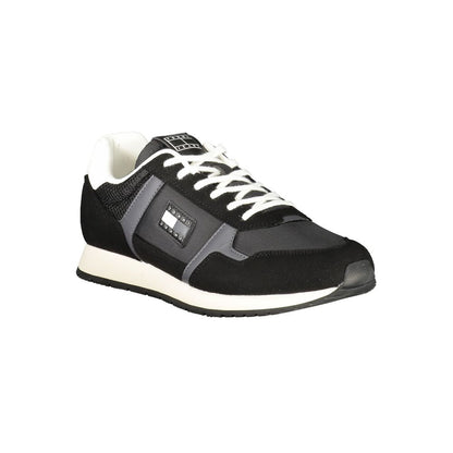 Tommy Hilfiger Black Polyester Men Sneakers