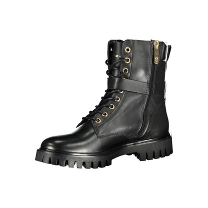 Tommy Hilfiger Black Polyurethane Women Stivaletto