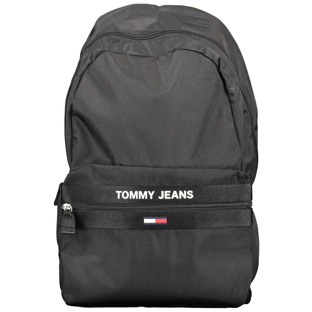 Tommy Hilfiger Black Recycled Polyester Men Backpack