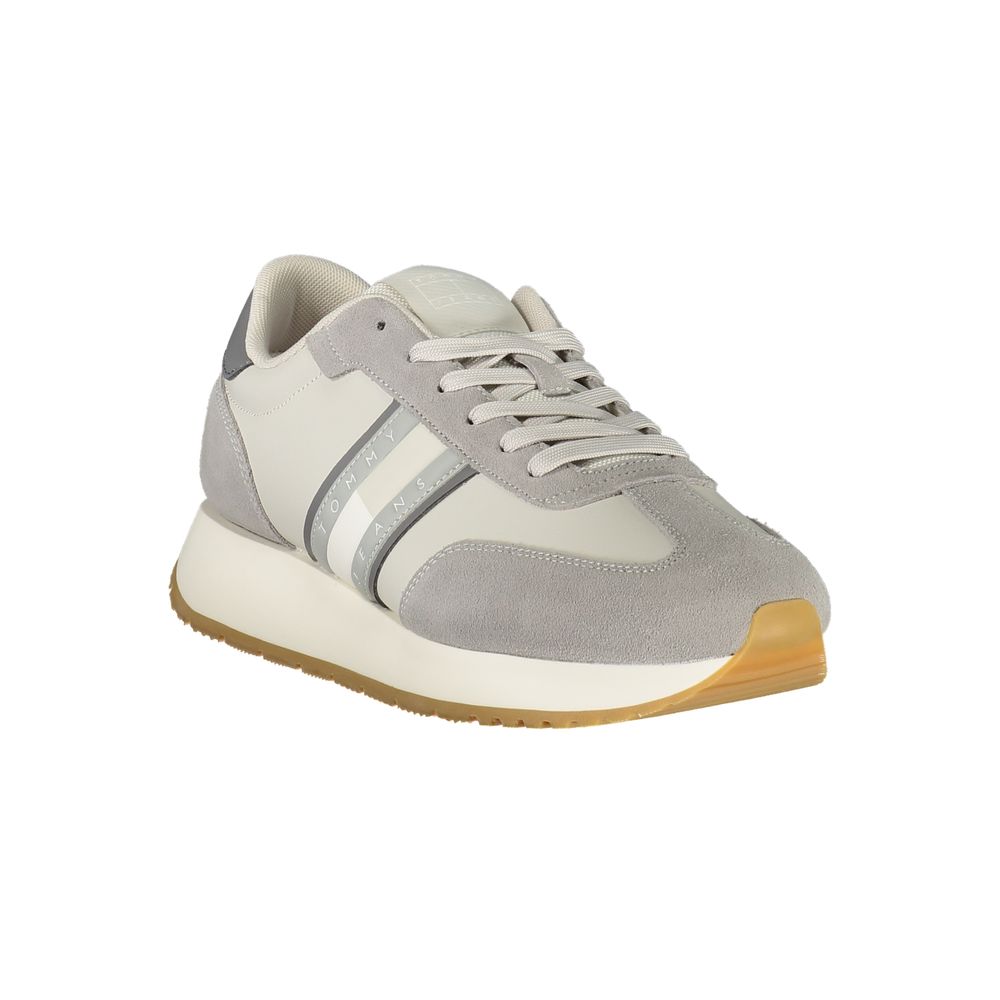 Tommy Hilfiger Gray Leather Men Sneakers