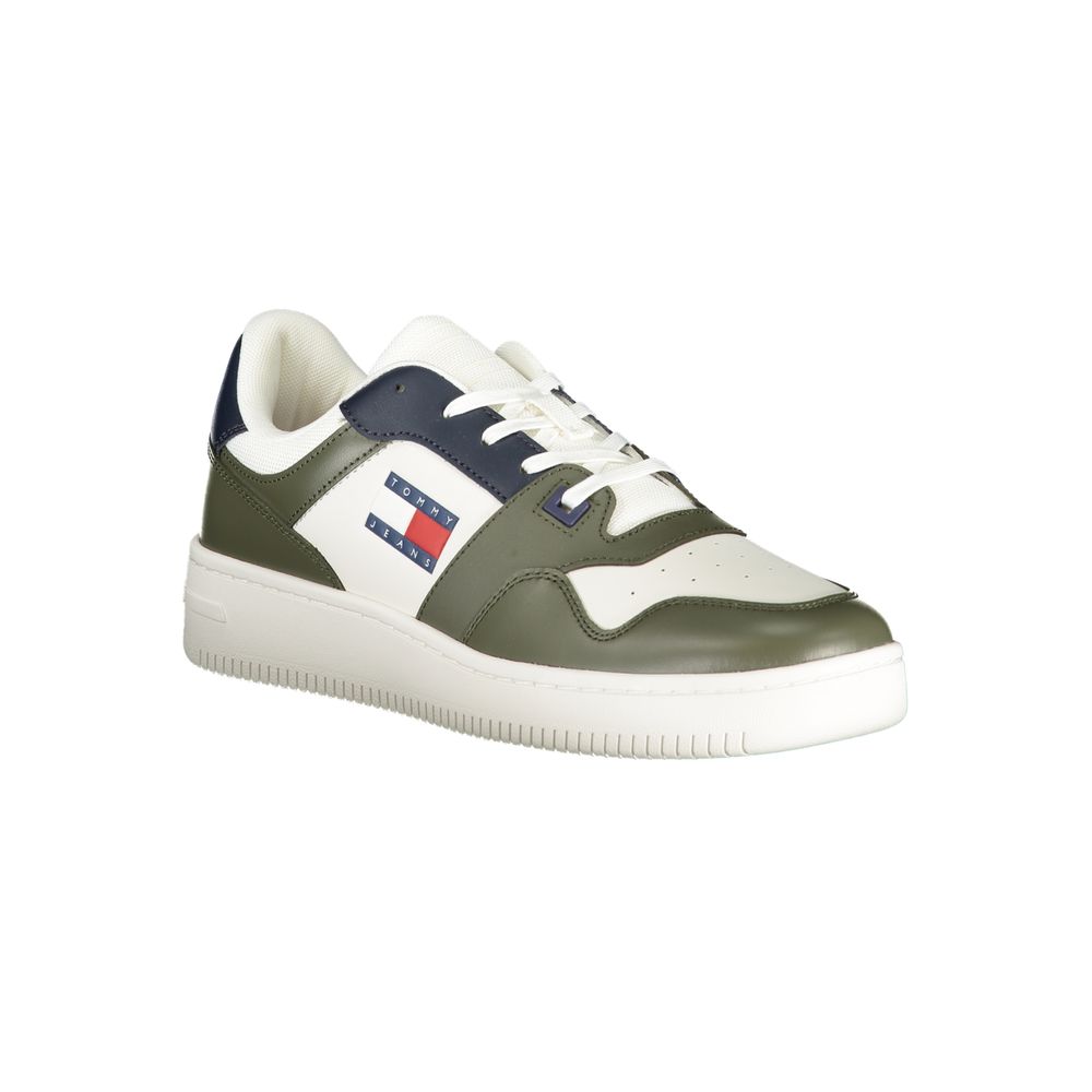 Tommy Hilfiger Green Leather Men Sneakers