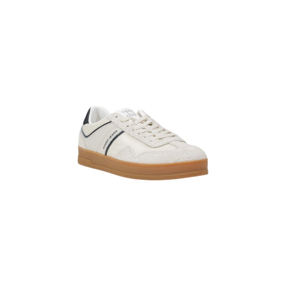 Tommy Hilfiger Jeans Cream Leather Sneakers