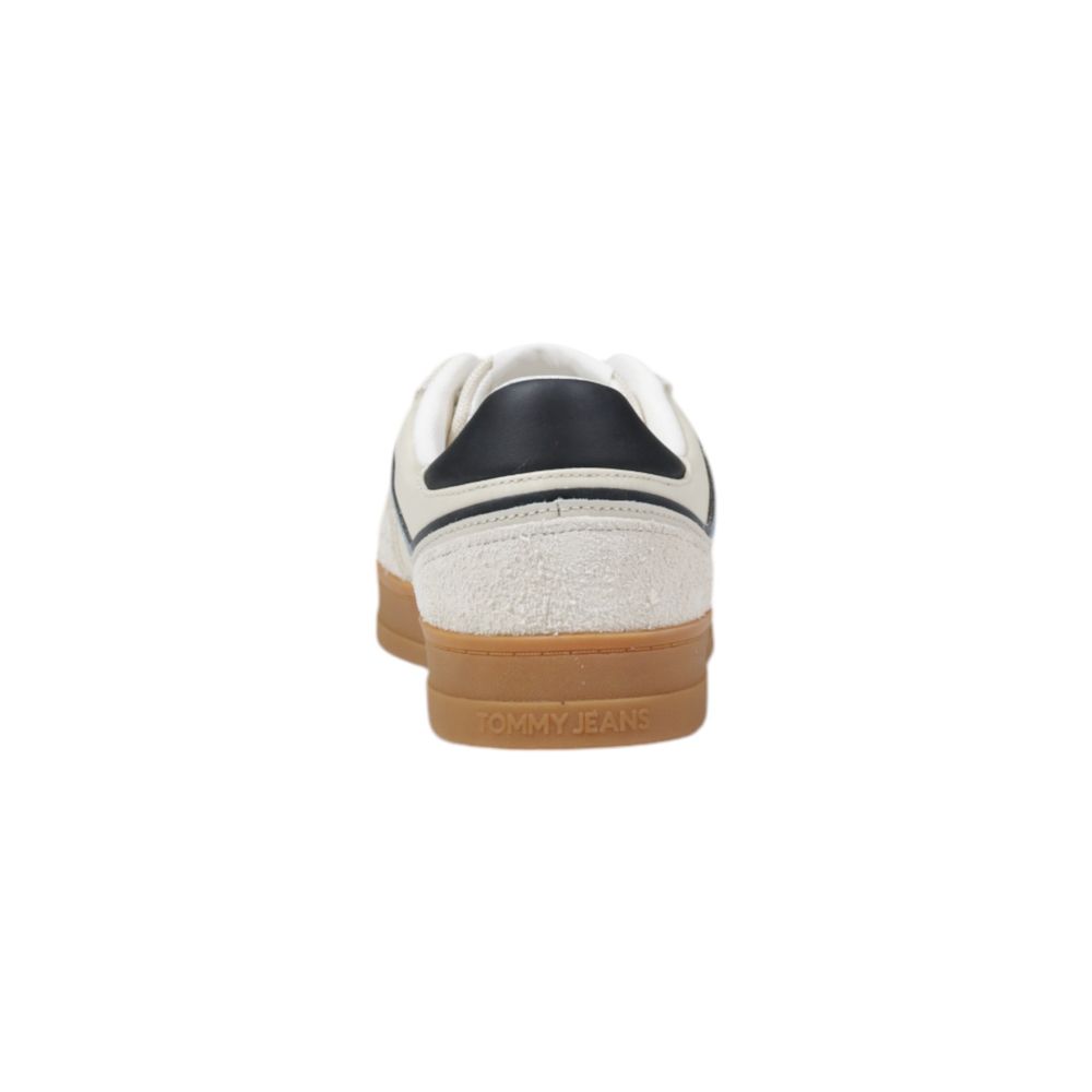 Tommy Hilfiger Jeans Cream Leather Sneakers