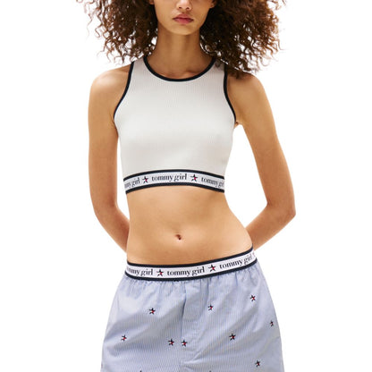 Tommy Hilfiger Jeans Cream Organic Cotton Top