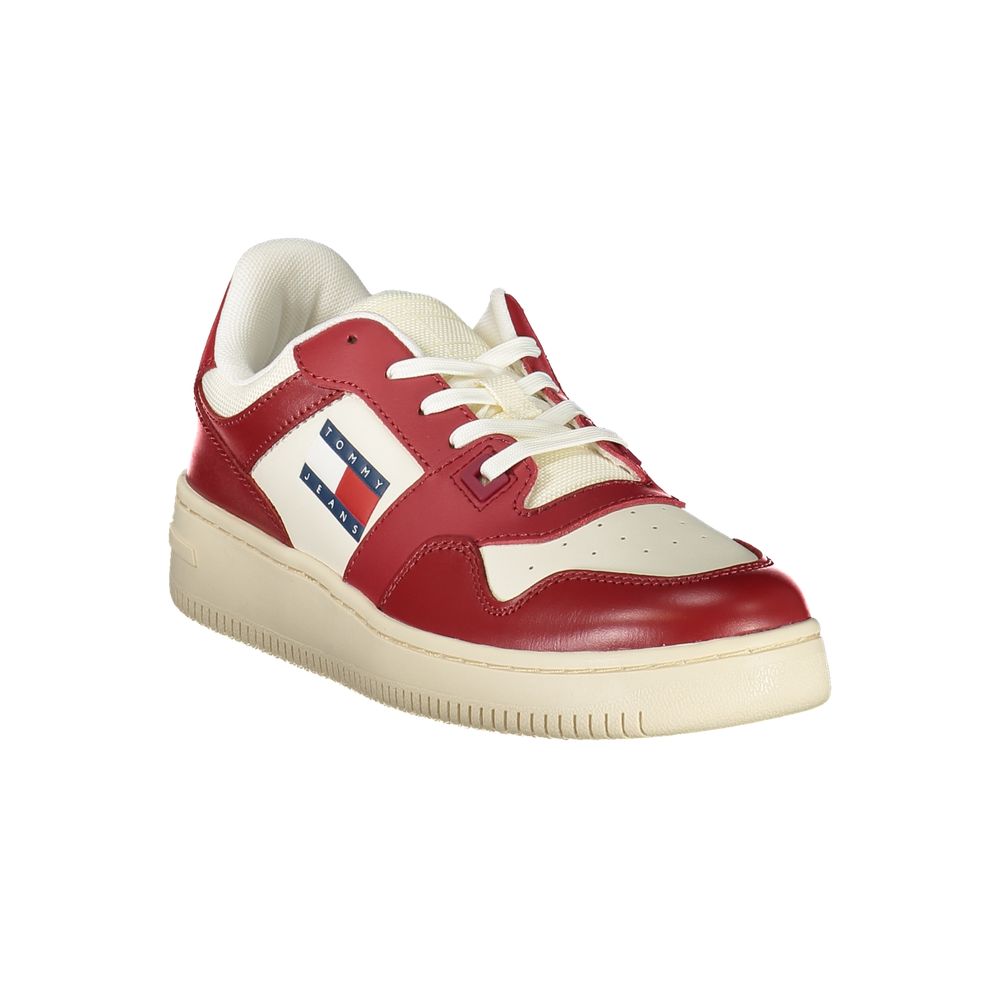 Tommy Hilfiger Red Leather Women Sneakers