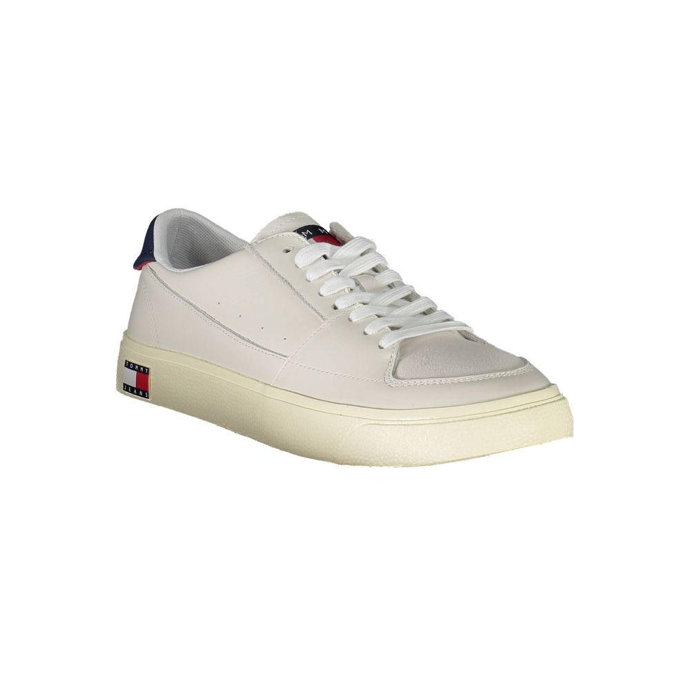 Tommy Hilfiger White Leather Men Sneakers