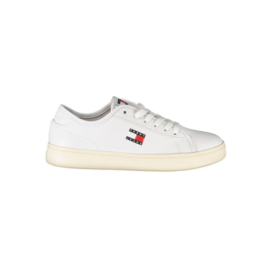 Tommy Hilfiger White Women's Leather & Polyurethane Sneakers
