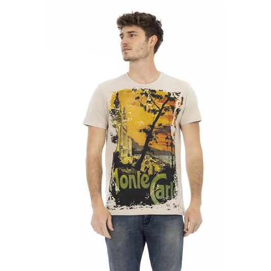 Trussardi Action Beige Cotton Men T-Shirt