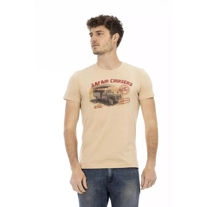 Trussardi Action Beige Cotton Men T-Shirt