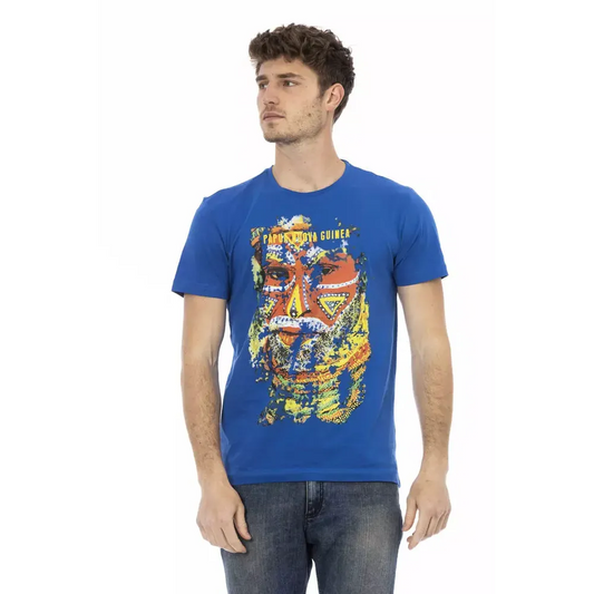 Trussardi Action Blue Cotton Men T-Shirt
