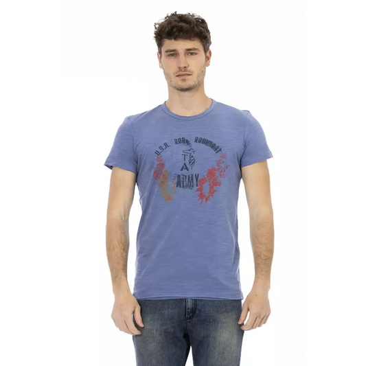 Trussardi Action Blue Cotton Men T-Shirt
