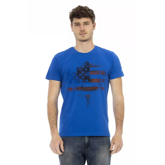 Trussardi Action Blue Cotton Men T-Shirt