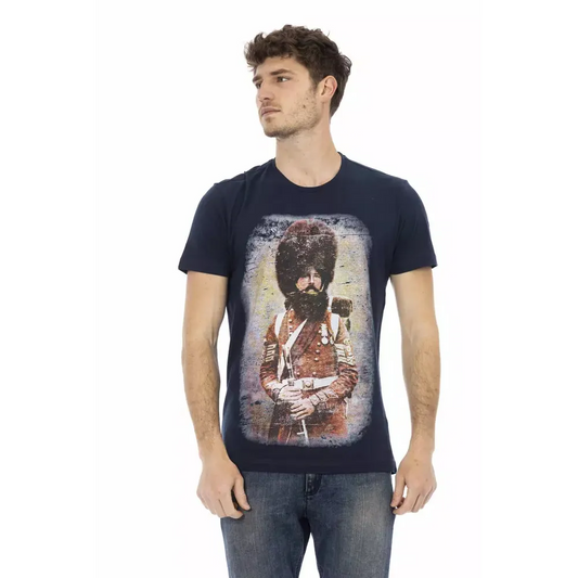 Trussardi Action Blue Cotton Men T-Shirt