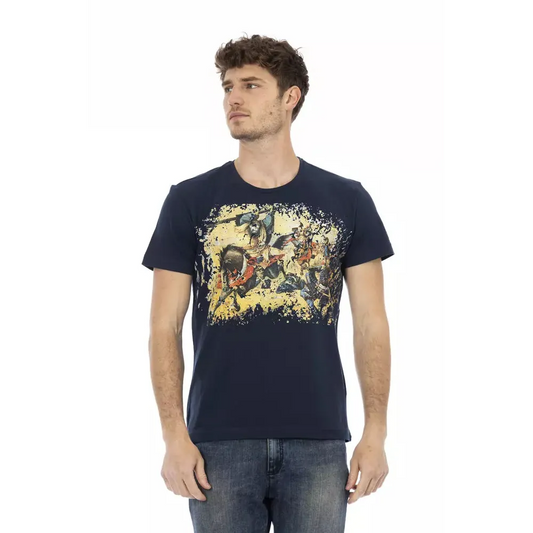 Trussardi Action Blue Cotton Men T-Shirt