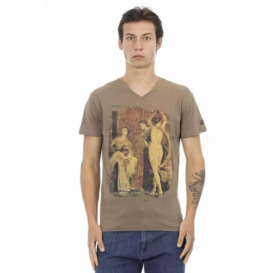 Trussardi Action Brown Cotton Men T-Shirt