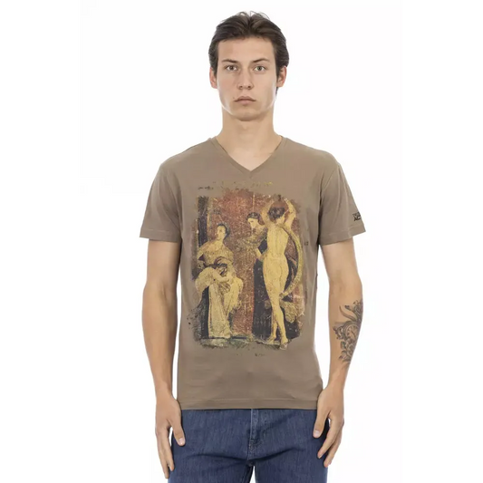 Trussardi Action Brown Cotton Men T-Shirt