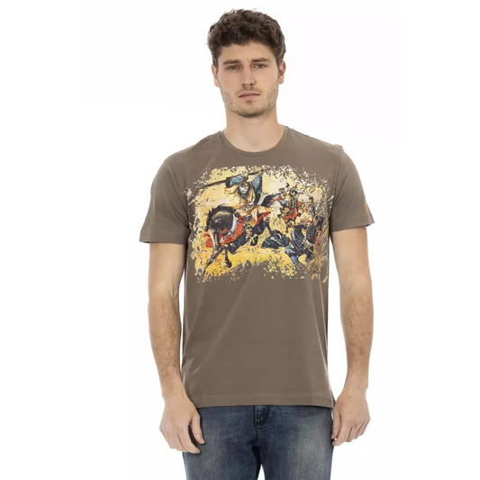 Trussardi Action Brown Cotton Men T-Shirt
