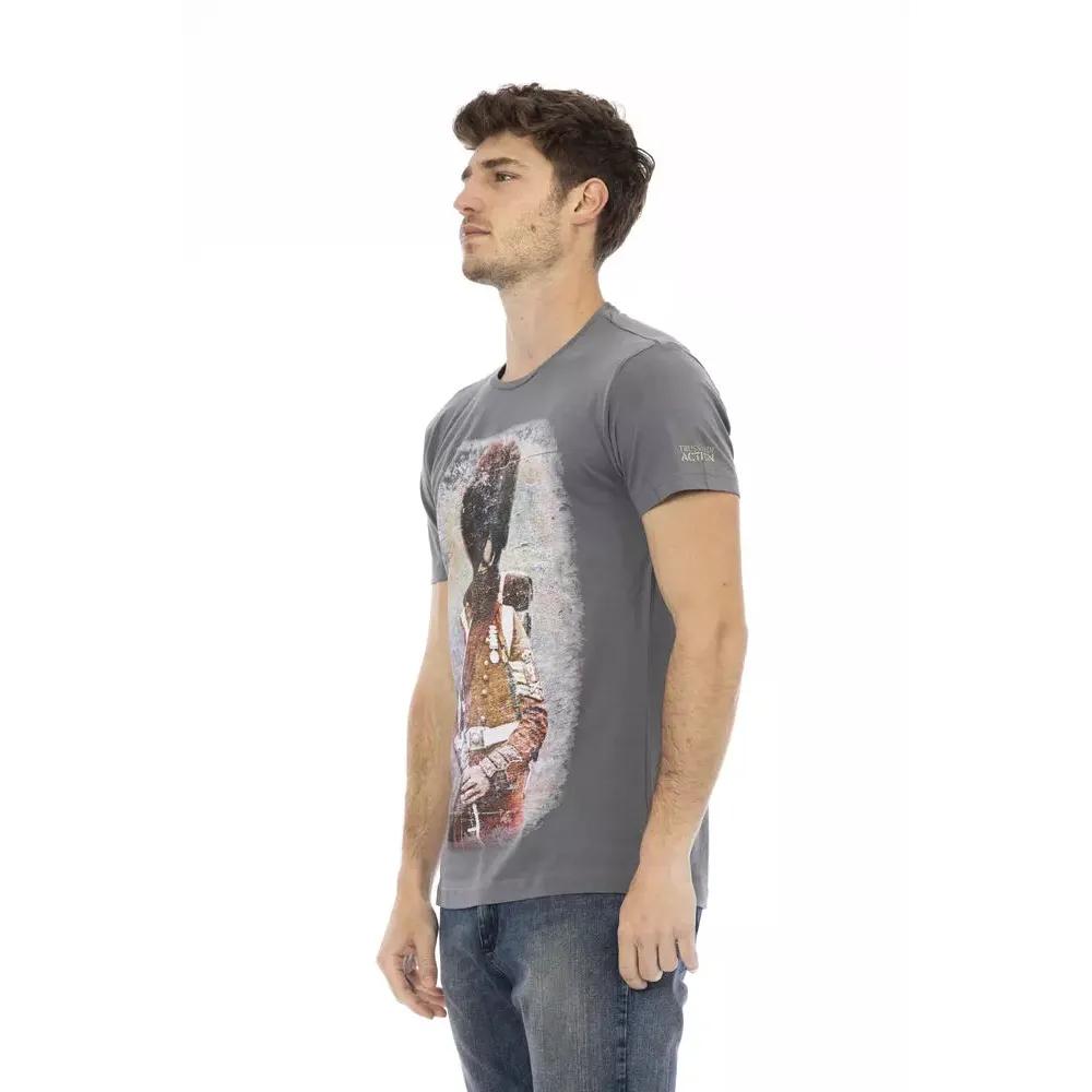 Trussardi Action Gray Cotton Men T-Shirt