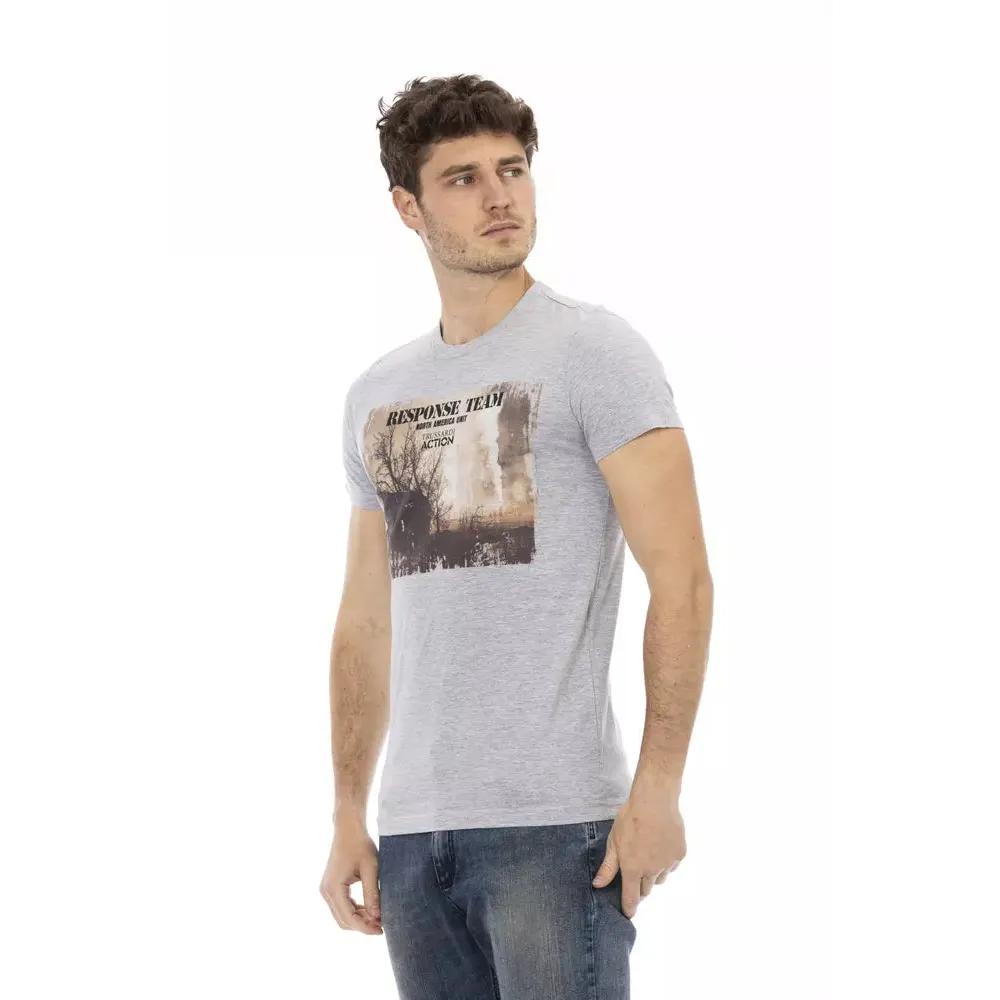 Trussardi Action Gray Cotton Men T-Shirt