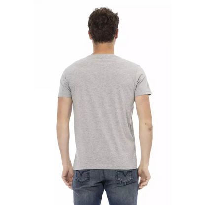 Trussardi Action Gray Cotton Men T-Shirt
