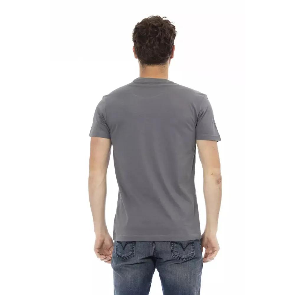 Trussardi Action Gray Cotton Men T-Shirt