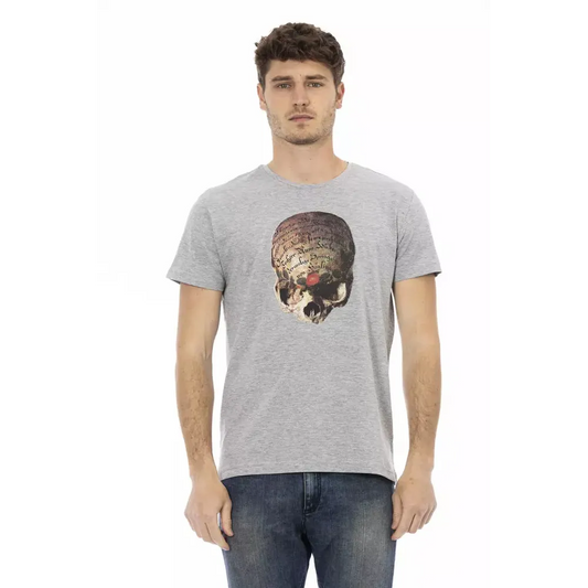 Trussardi Action Gray Cotton Men T-Shirt