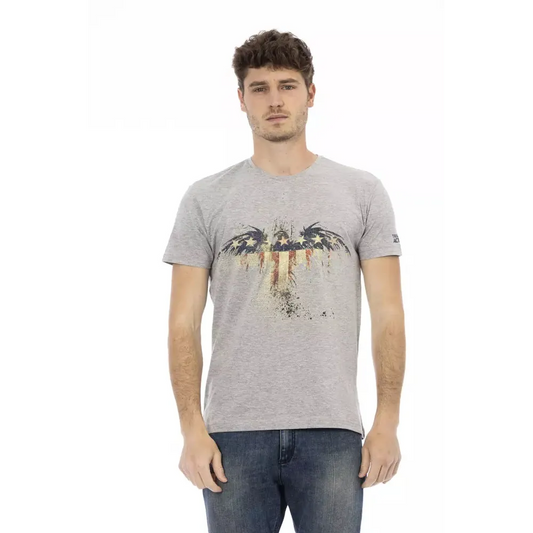 Trussardi Action Gray Cotton Men T-Shirt