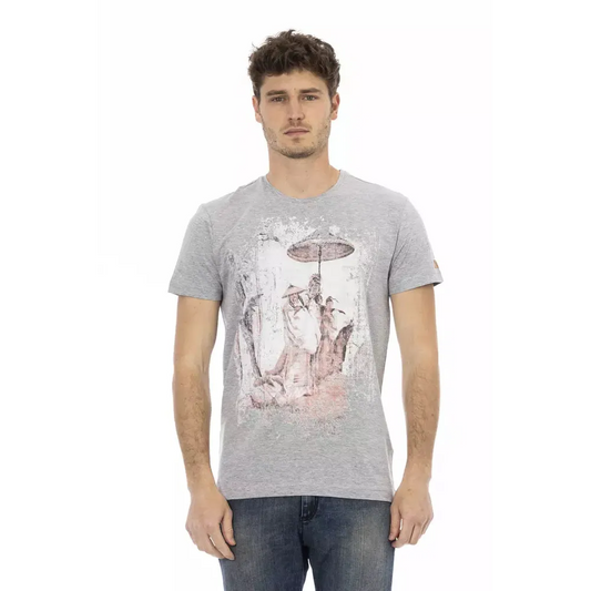 Trussardi Action Gray Cotton Men T-Shirt